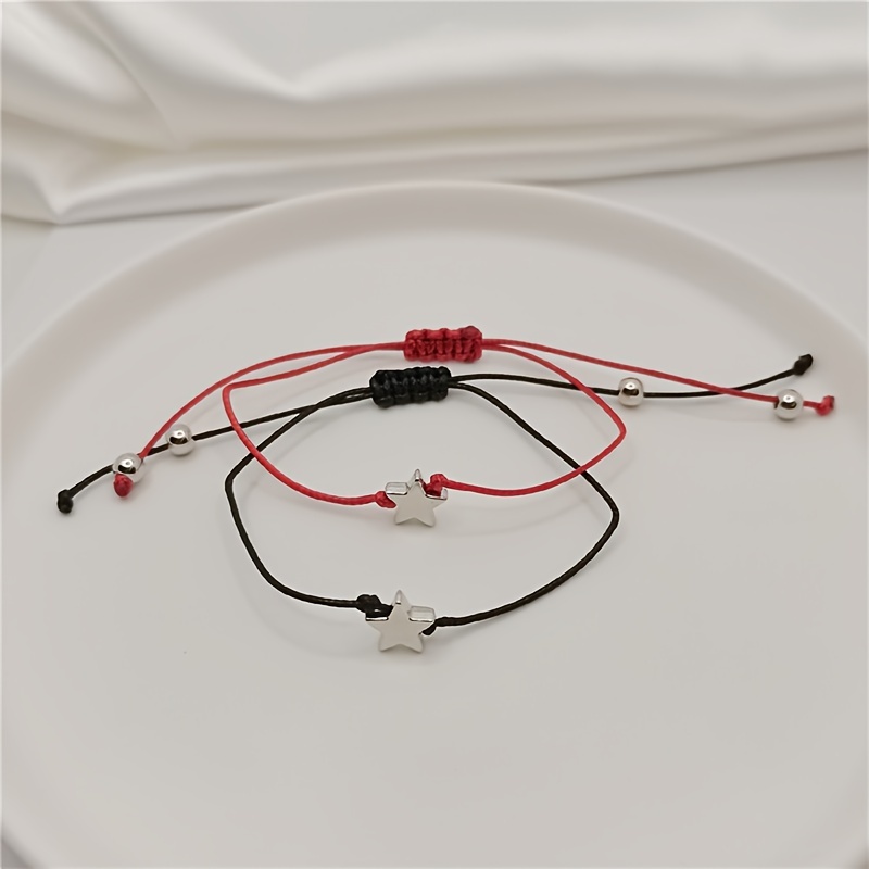 Pentagram Star Thread Braided Bracelet Set